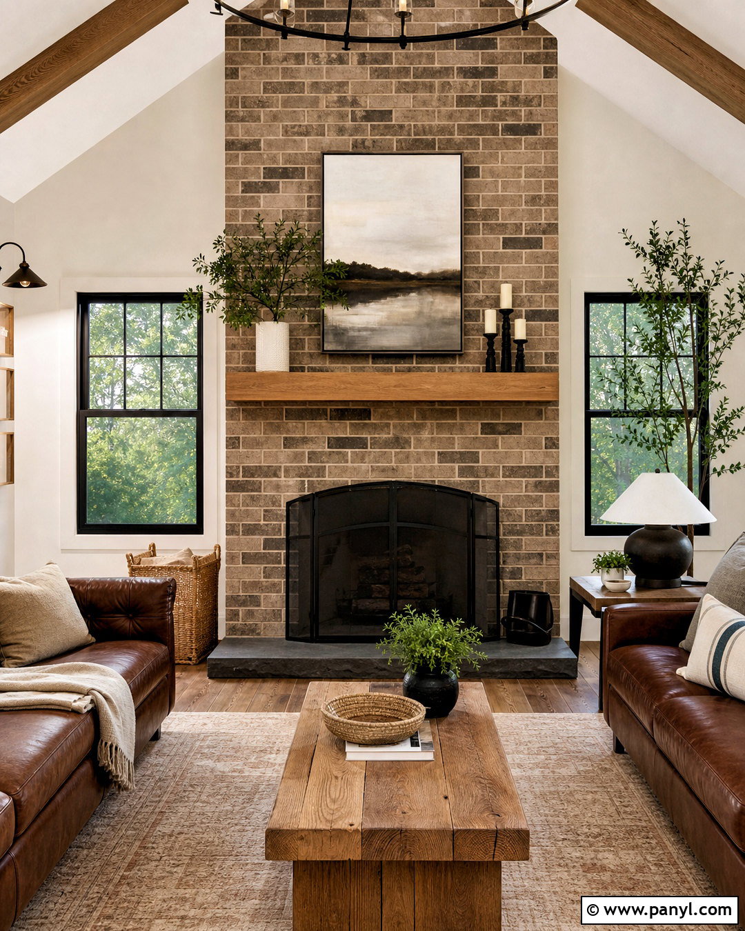 Stained Brick Fireplace - 20 updating fireplace brick ideas