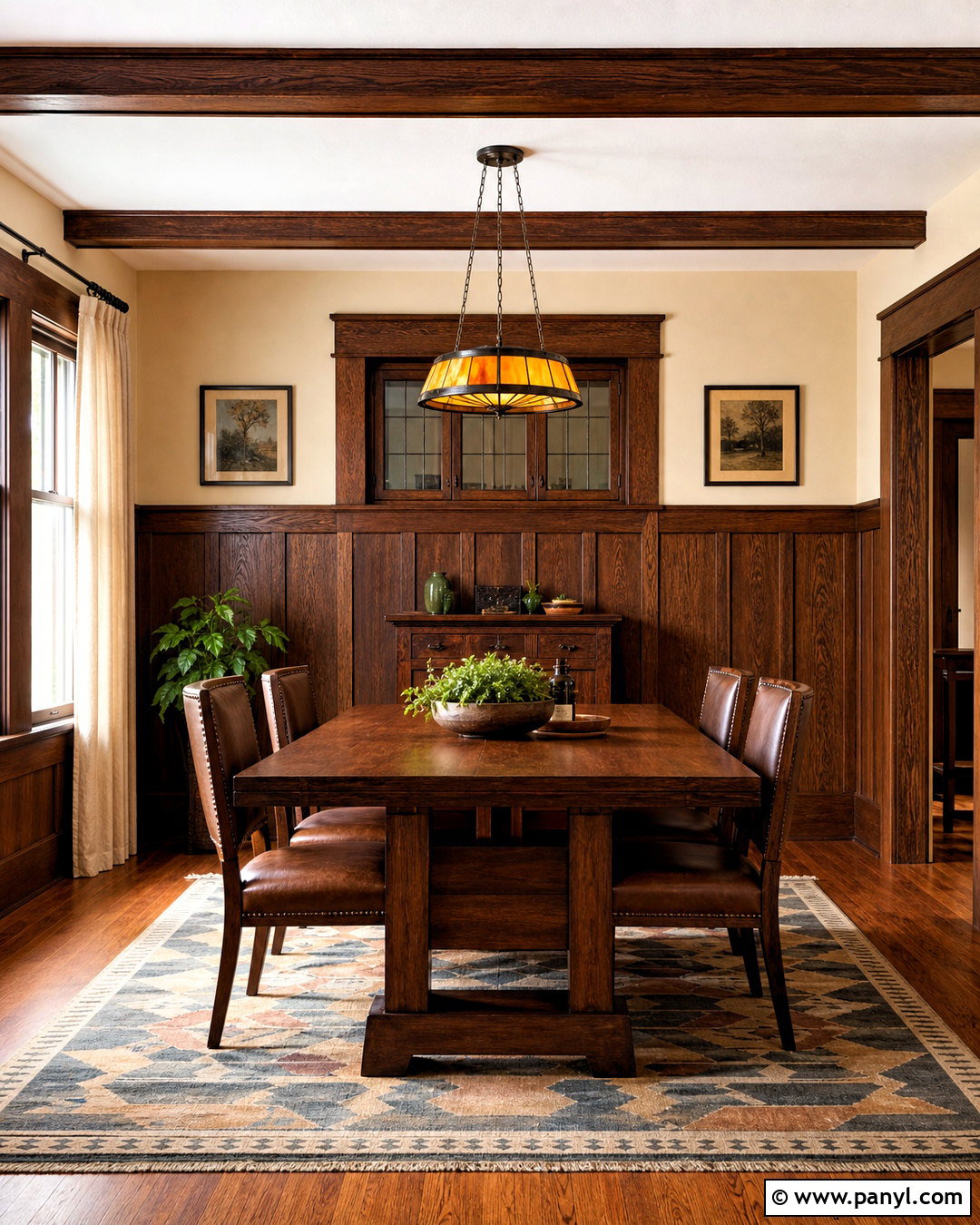 Stained Wood Craftsman Wainscoting - 20 wall wainscoting ideas