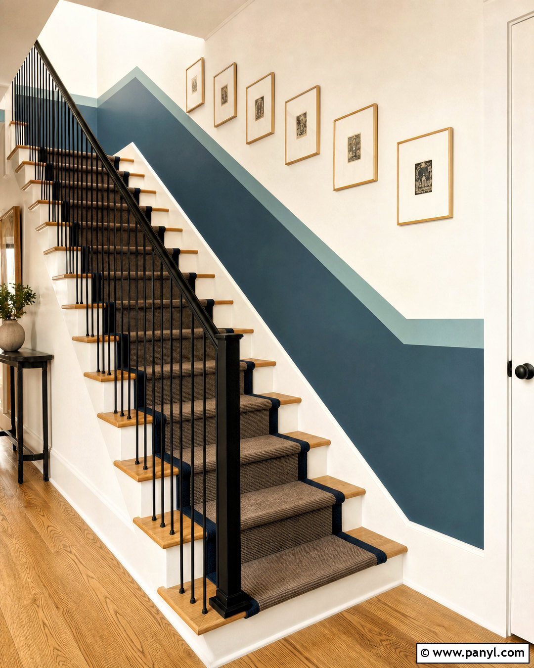 Staircase Color Block Wall - 20 color block wall ideas