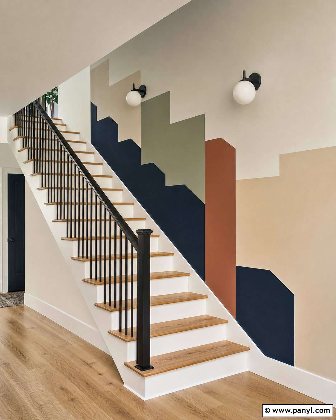 Staircase Geometric Wall Pattern - 35 geometric wall paint patterns