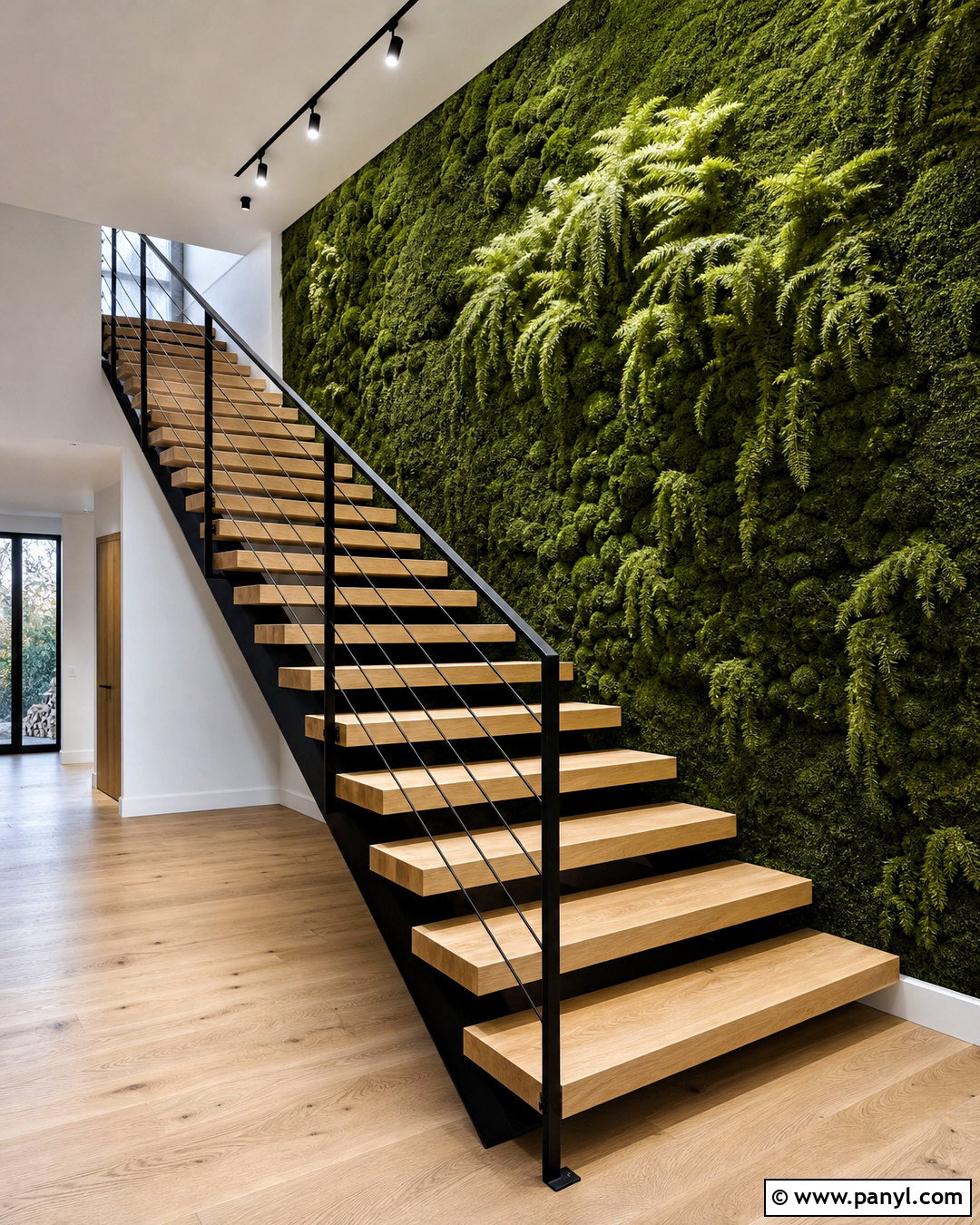 Staircase Green Wall - 20 greenwall interior design ideas