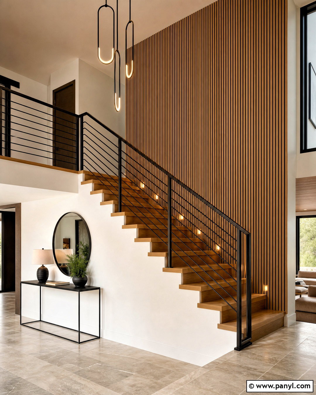 Staircase Slat Wall - 20 slat wall ideas