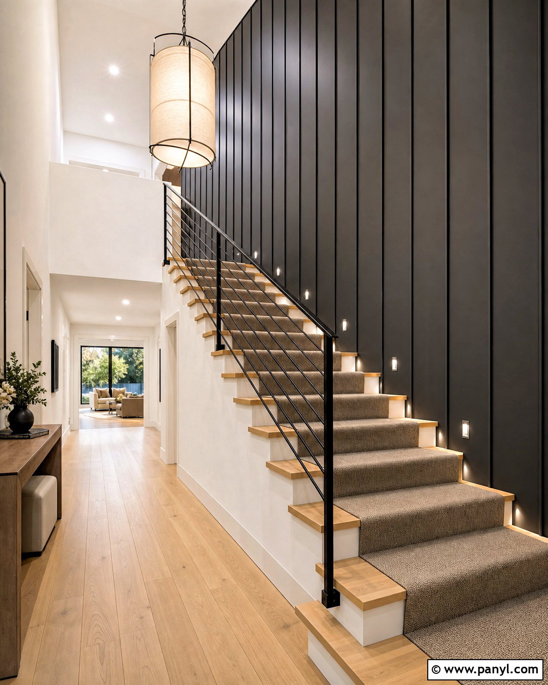 Standing Seam Metal Accent Wall Staircase - 20 metal accent wall ideas