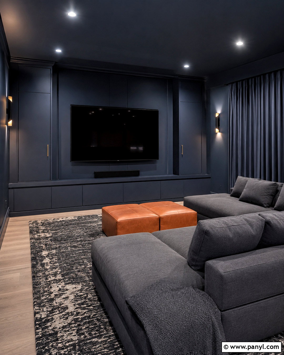 Starless Night Media Room - 20 deep blue paint colors