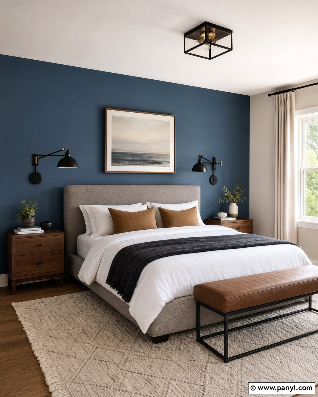 Steel Blue Accent Wall - 35 accent wall color ideas