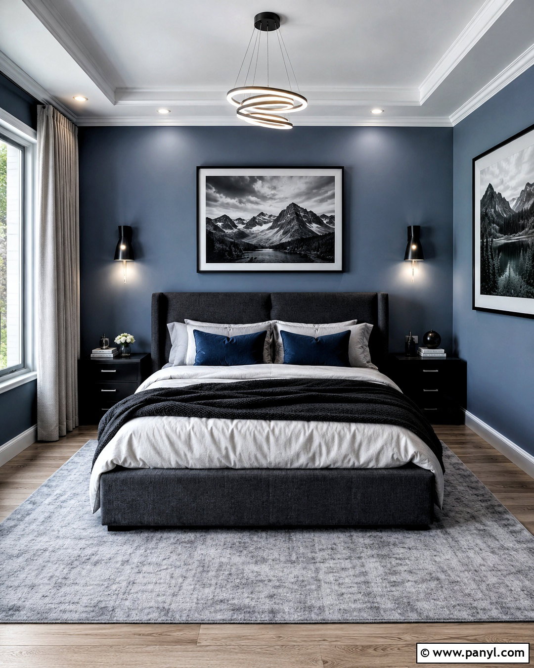 Steel Blue And Charcoal Bedroom - 20 blue bedroom color schemes