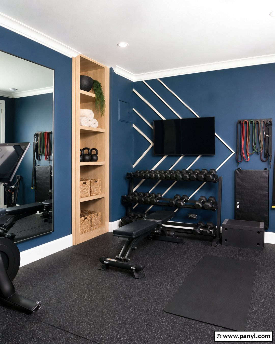 Steel Blue Home Gym Walls - 30 Home Gym Wall Color Ideas