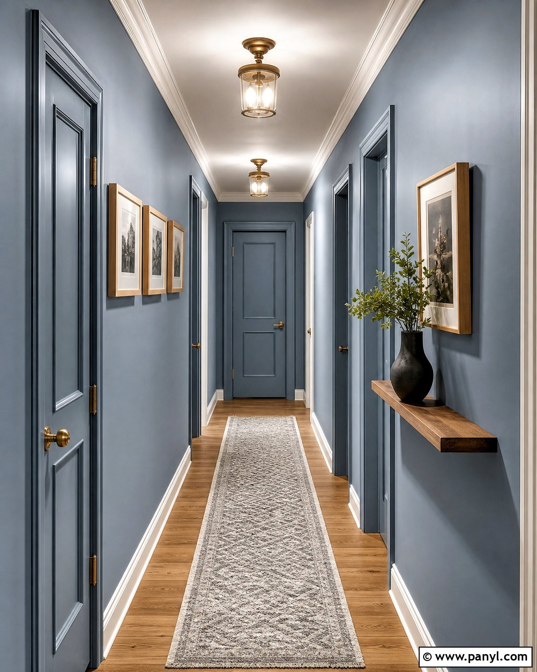 Steel Blue Paint Hallway - 20 blue interior paint ideas