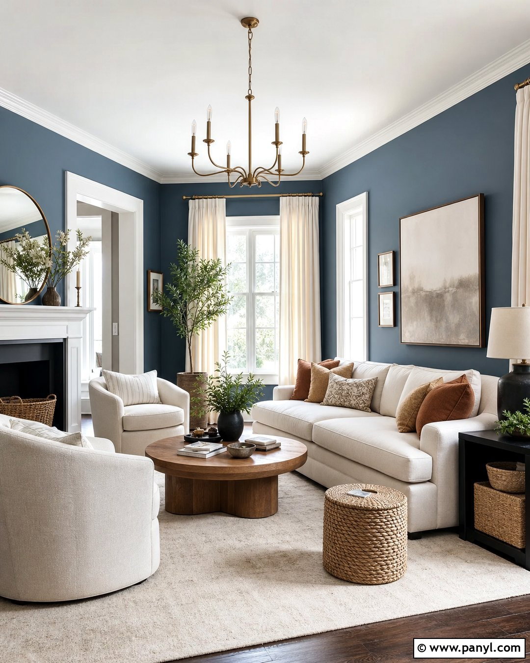 Steel Blue Walls With Cream Furniture - 20 Steel Blue Wall Ideas