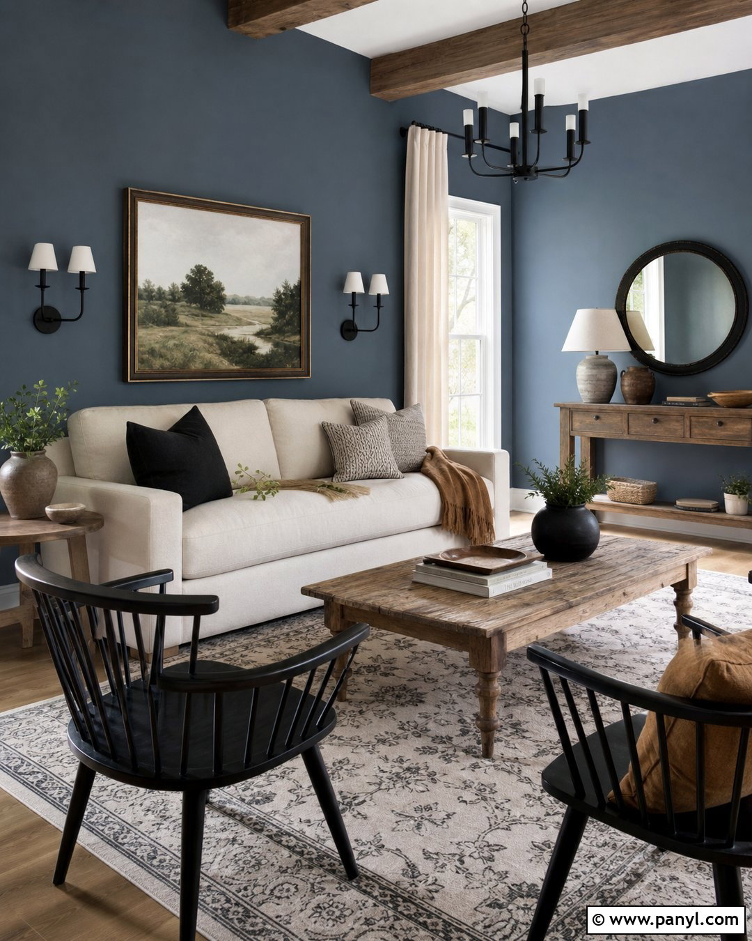 Steel Blue Walls With Modern Farmhouse Decor - 20 Steel Blue Wall Ideas