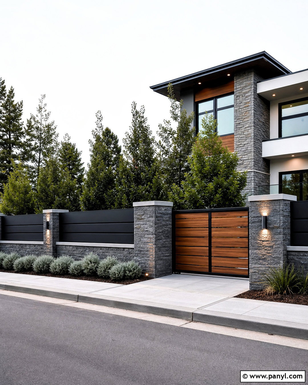 Stone And Metal Compound Wall - 20 simple compound wall design ideas