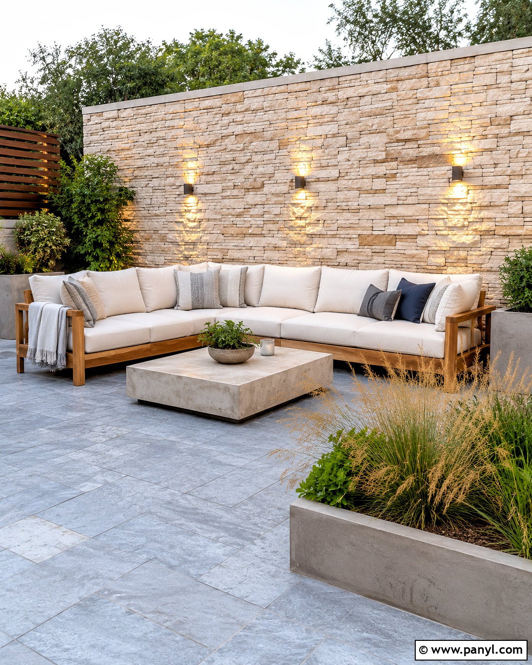 Stone Clad Outdoor Feature Wall - 20 outdoor feature wall ideas