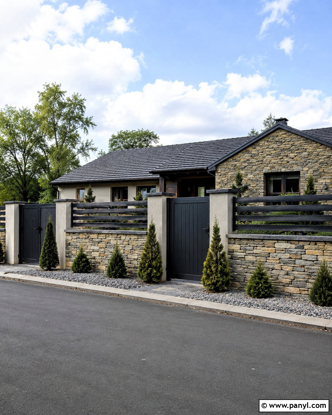 Stone Cladding Boundary Wall - 20 boundary wall design exterior ideas