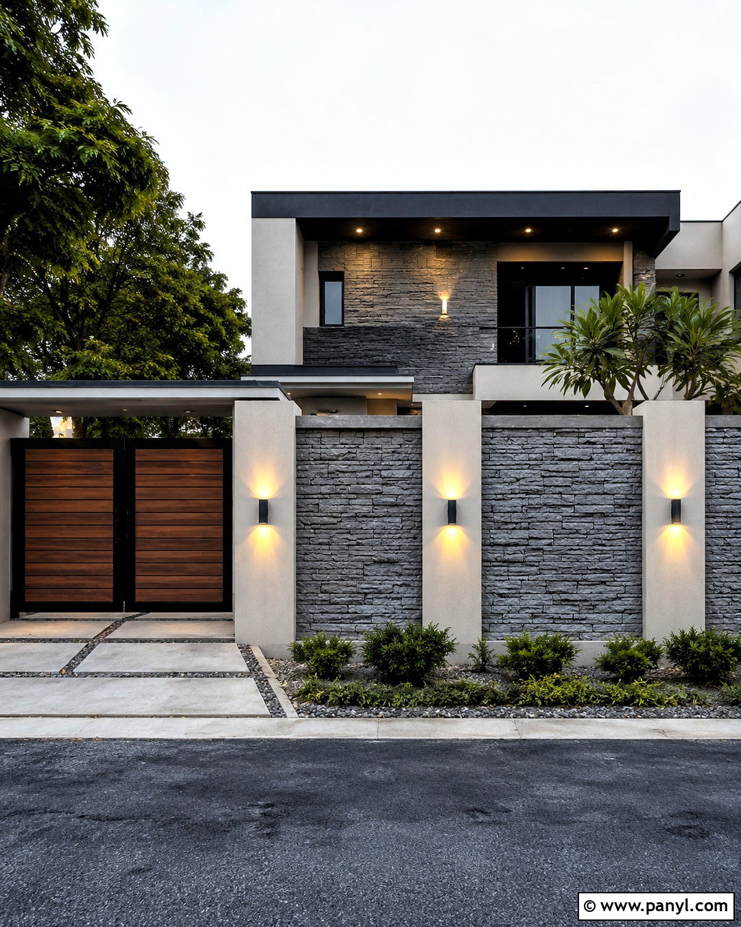 Stone Cladding Compound Wall - 20 compound wall design exterior modern ideas