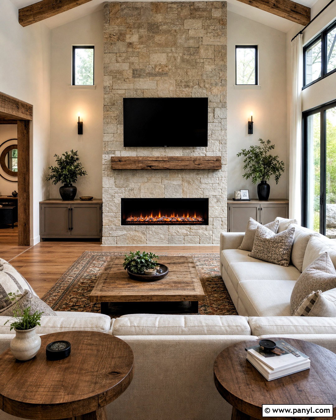 Stone Electric Fireplace With TV - 20 electric fireplace ideas with tv ideas