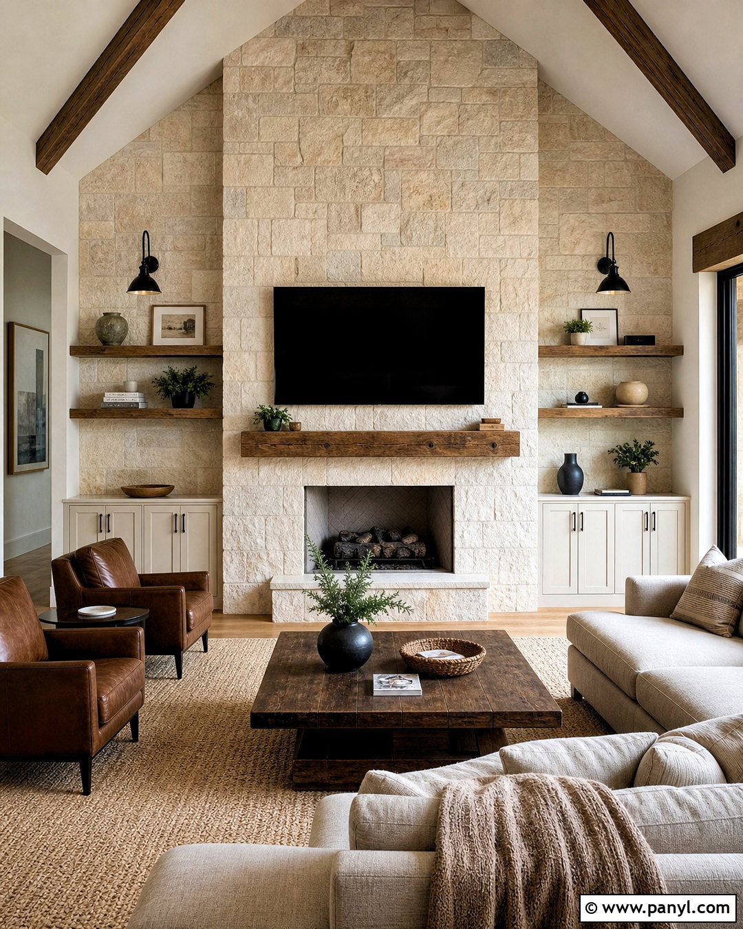 Stone Family Room TV Wall - 20 family room tv wall ideas