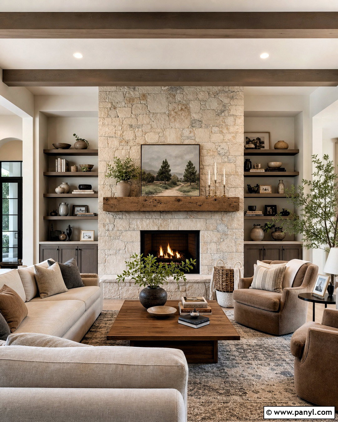 Stone Fireplace Feature Wall - 20 feature wall ideas