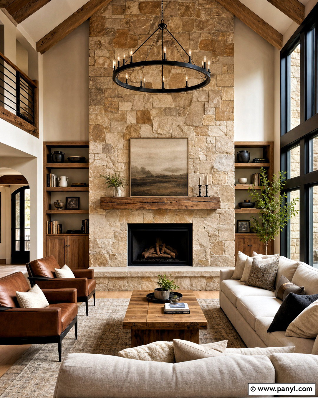 Stone Fireplace Statement Wall - 20 statement walls