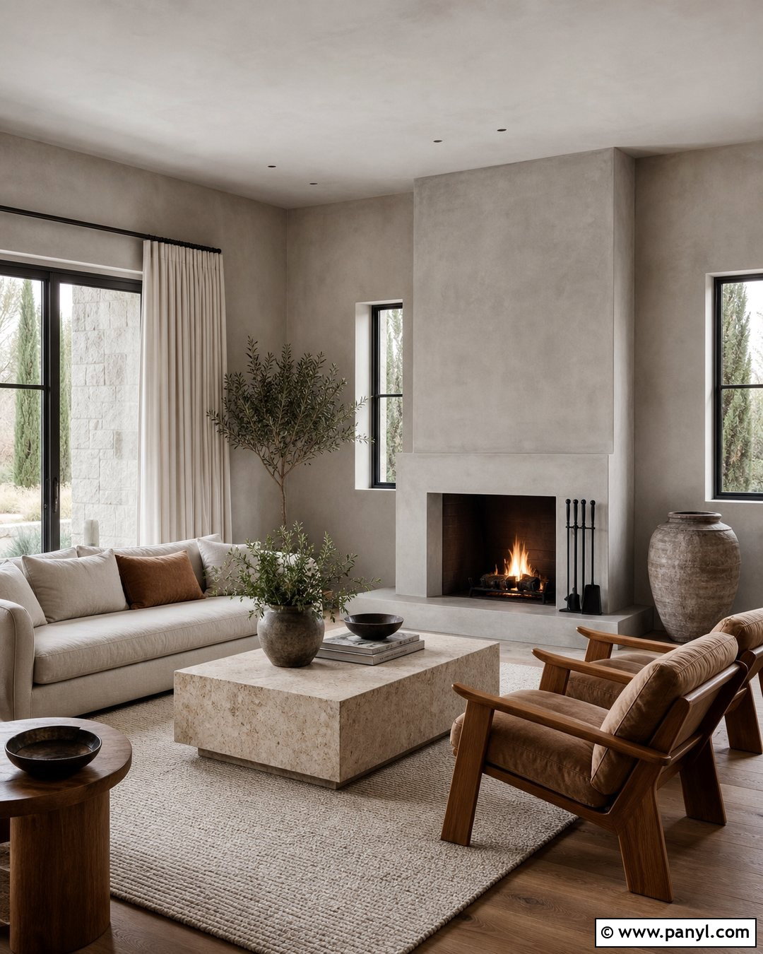 Stone Gray Limewash And Natural Linen - 25 Limewash Color Combinations