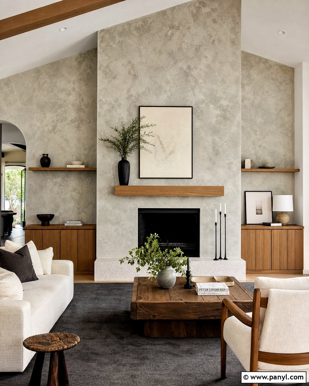 Stone Gray Sponge Painted Fireplace Wall - 20 sponge painting walls