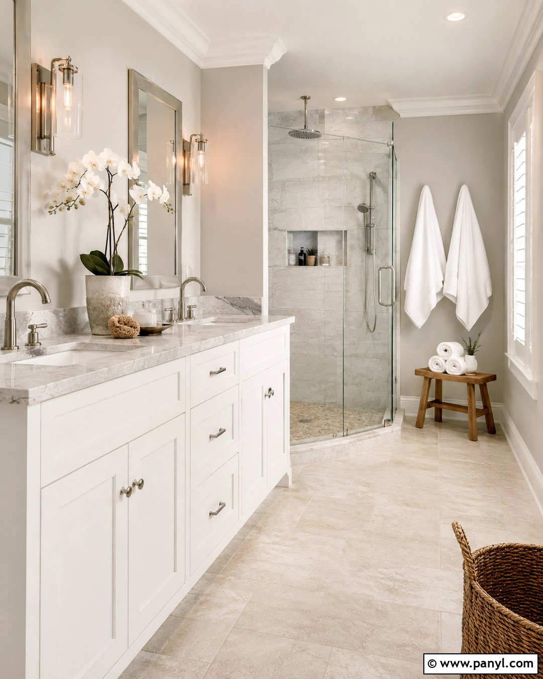 Stone Gray Walls With White Trim - 20 Neutral Wall Color With White Trim Ideas