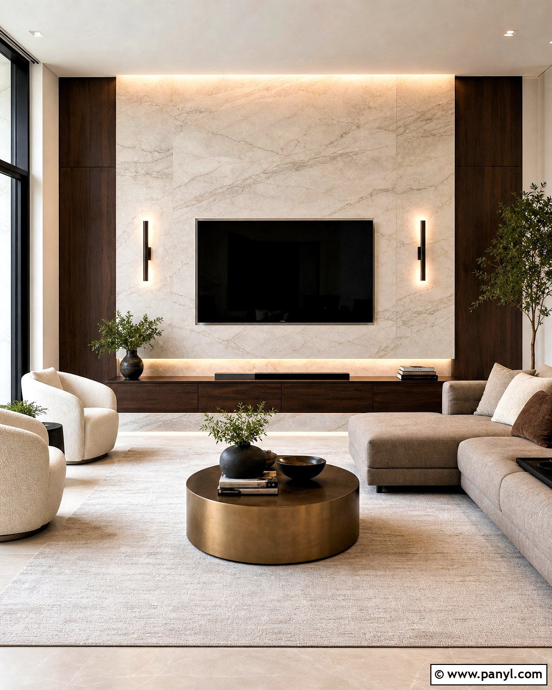 Stone TV Wall - 20 tv wall decor ideas
