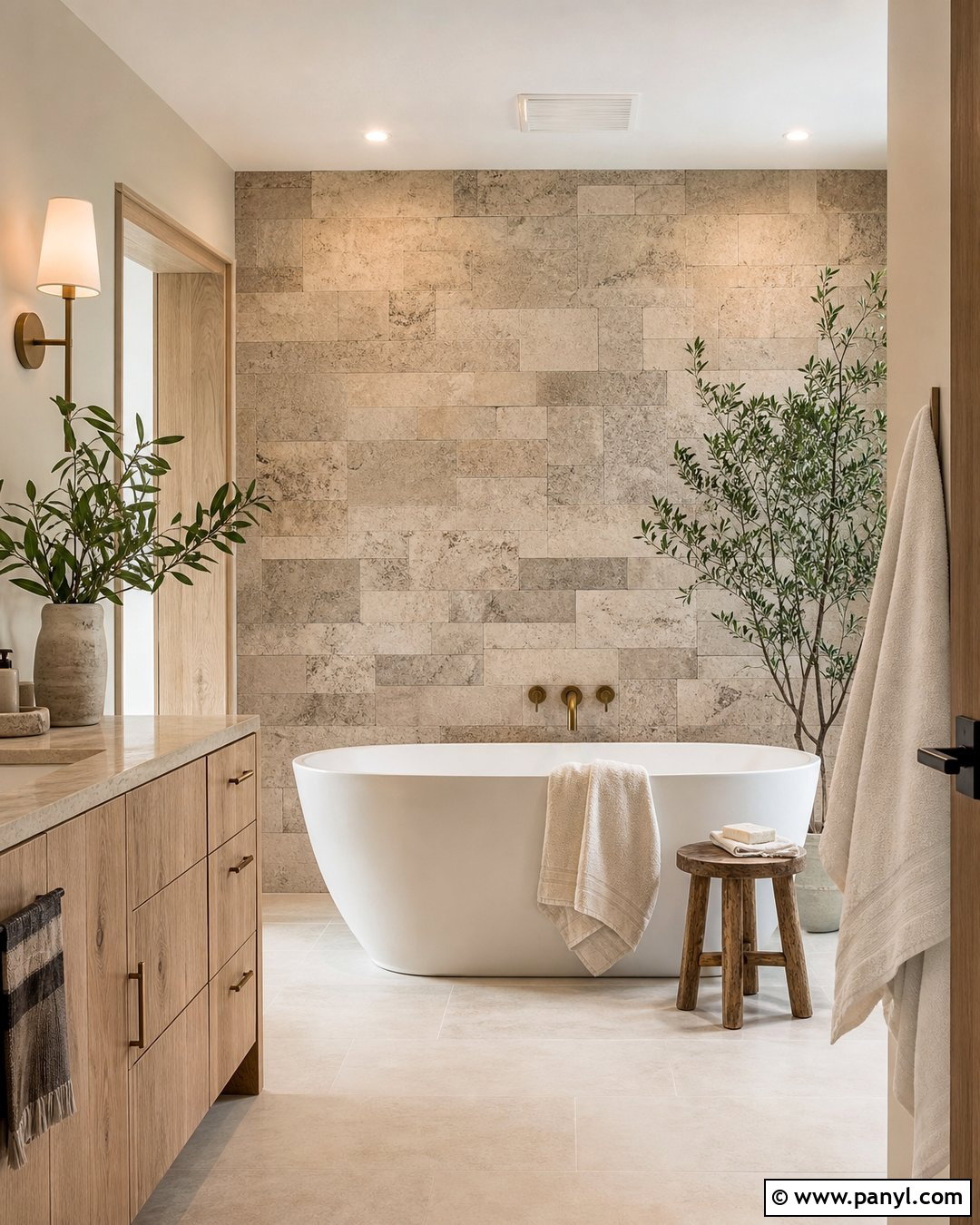 Stone Tile Bathroom Accent Wall - 20 Bathroom Accent Wall Ideas