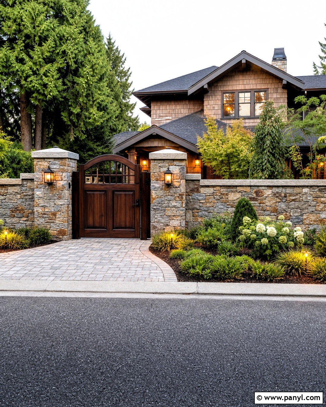 Stone Veneer Fence Wall - 20 fence wall design ideas