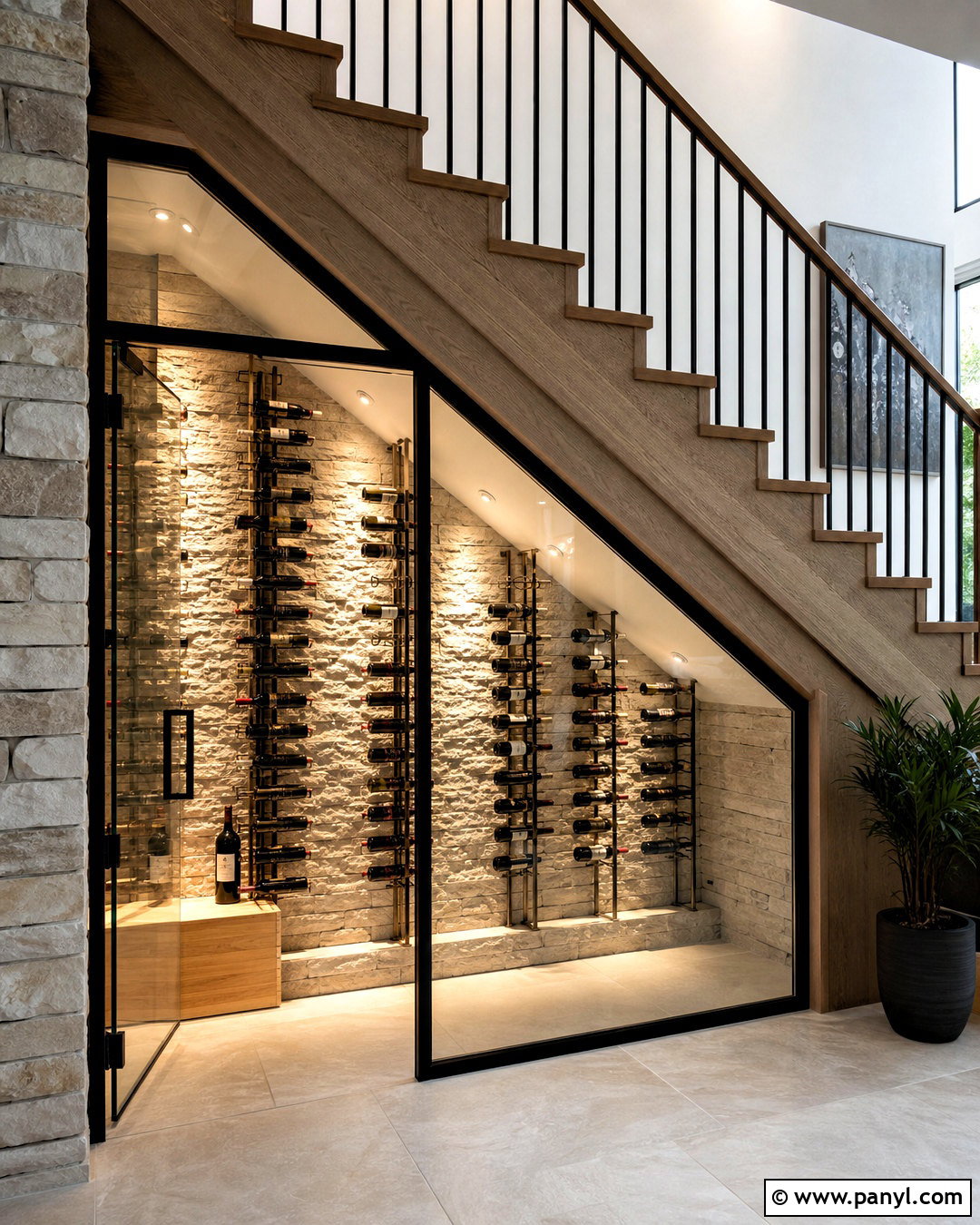 Stone Wall Under Stairs Wine Cellar - 20 under stairs wine cellar modern ideas