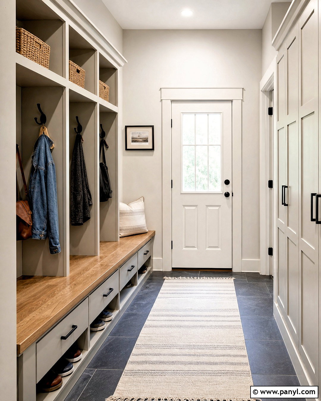 Stone White Gray Mudroom - 20 white gray paint color ideas