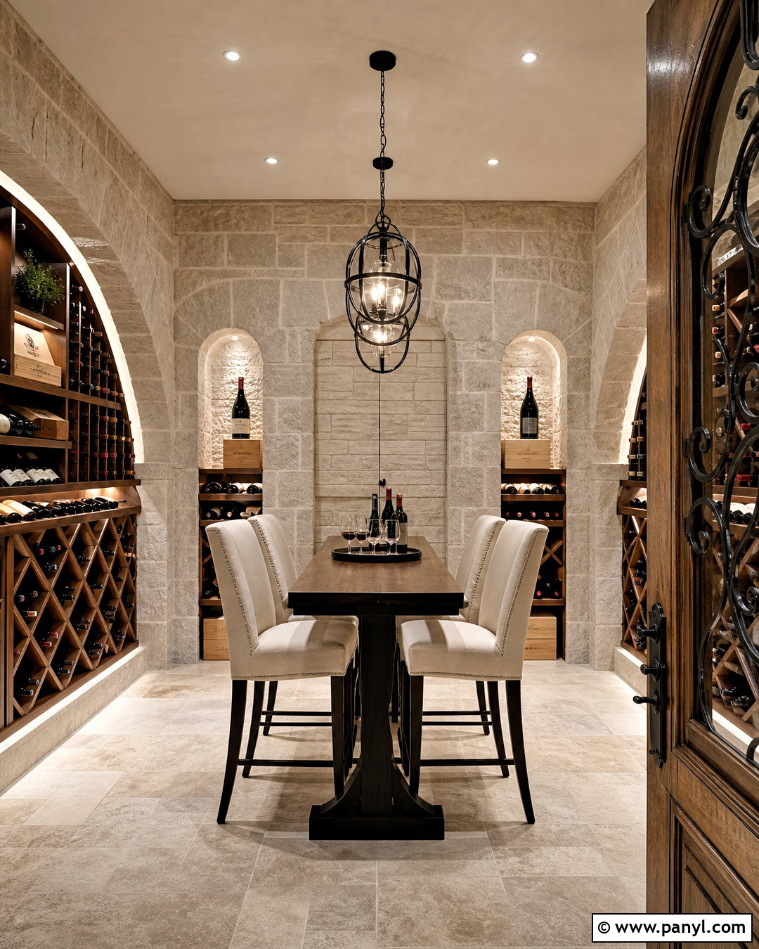 Stone Wine Cellar - 20 high end custom residential wine cellars