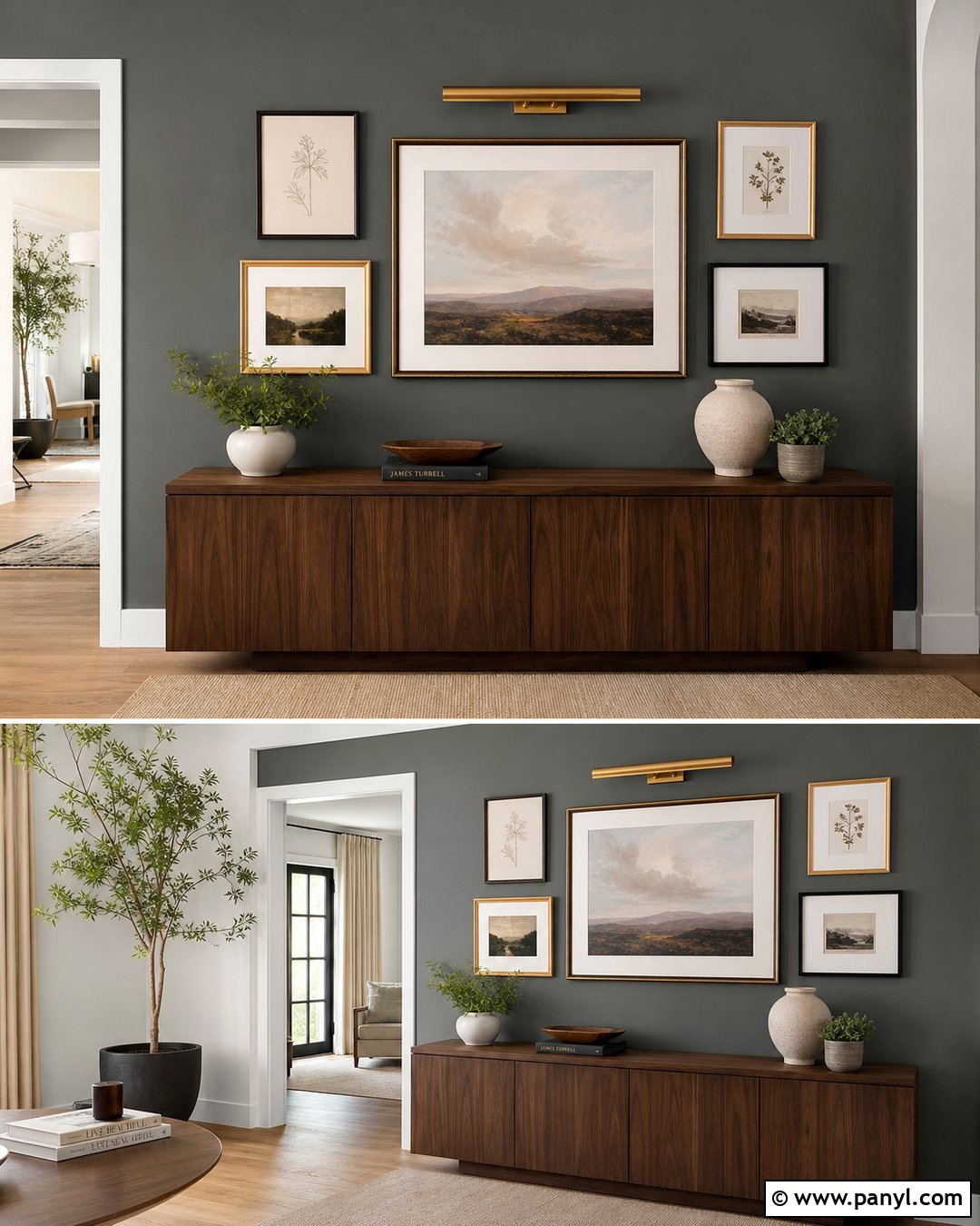 Storm Cloud Gallery Wall - 20 Sherwin Williams Storm Cloud Accent Wall Ideas