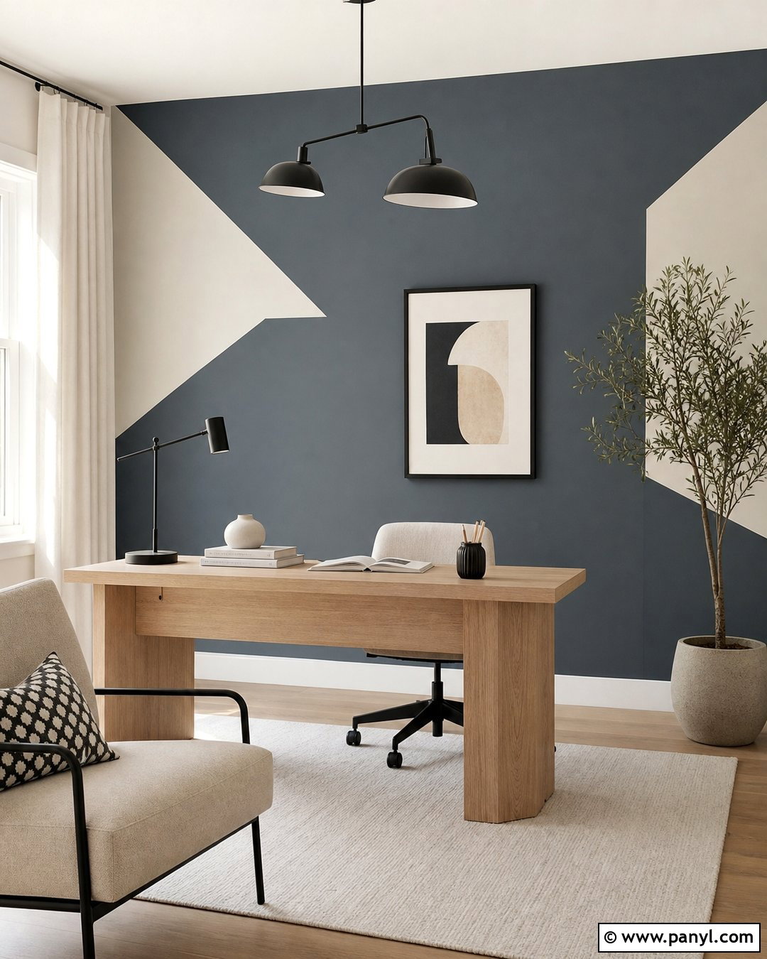 Storm Cloud Geometric Accent Wall - 20 Sherwin Williams Storm Cloud Accent Wall Ideas