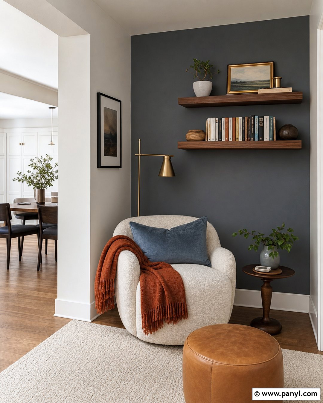 Storm Cloud Reading Nook Accent Wall - 20 Sherwin Williams Storm Cloud Accent Wall Ideas