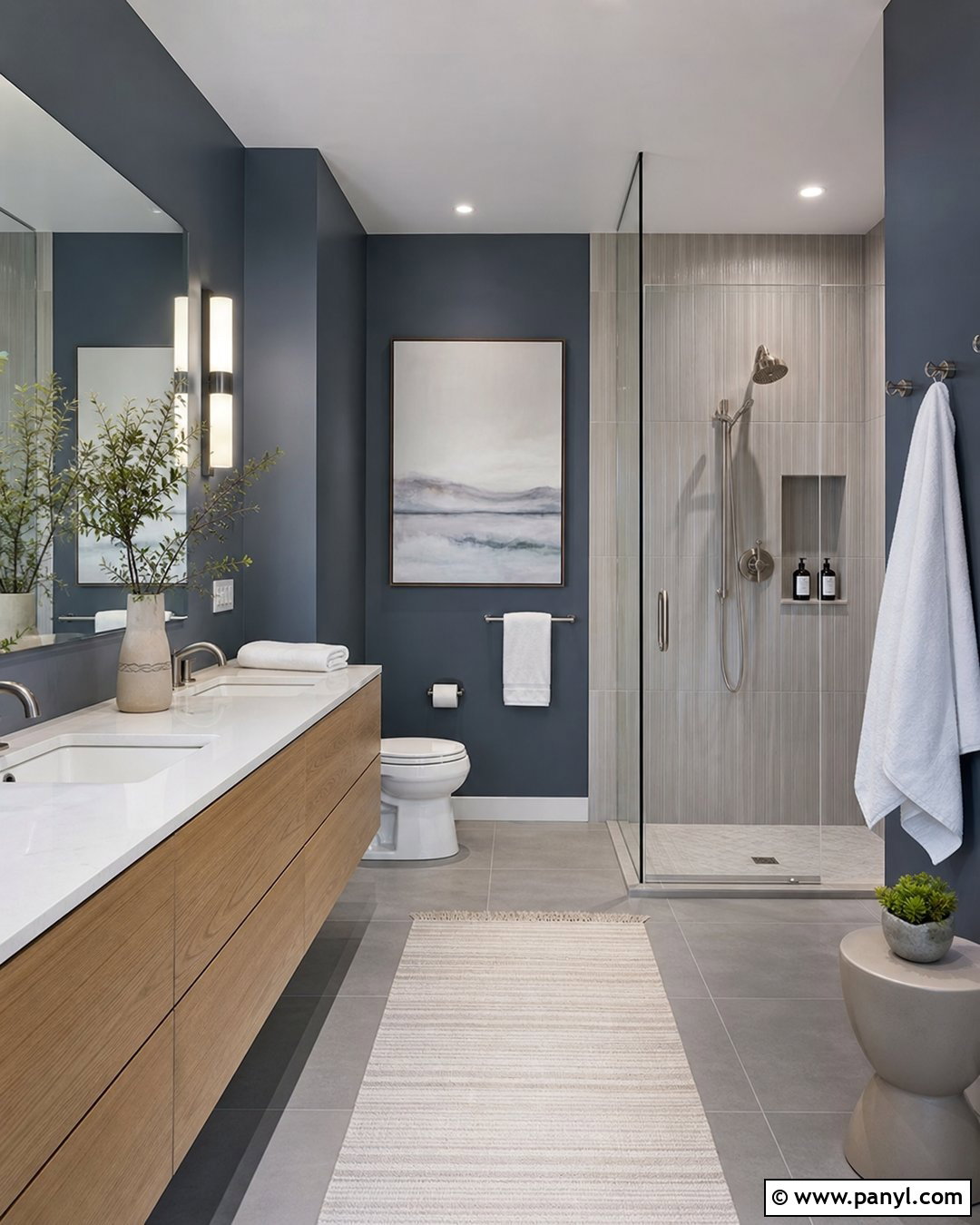 Stormy Blue Wall Color Bathroom - 30 Moody Wall Color Ideas