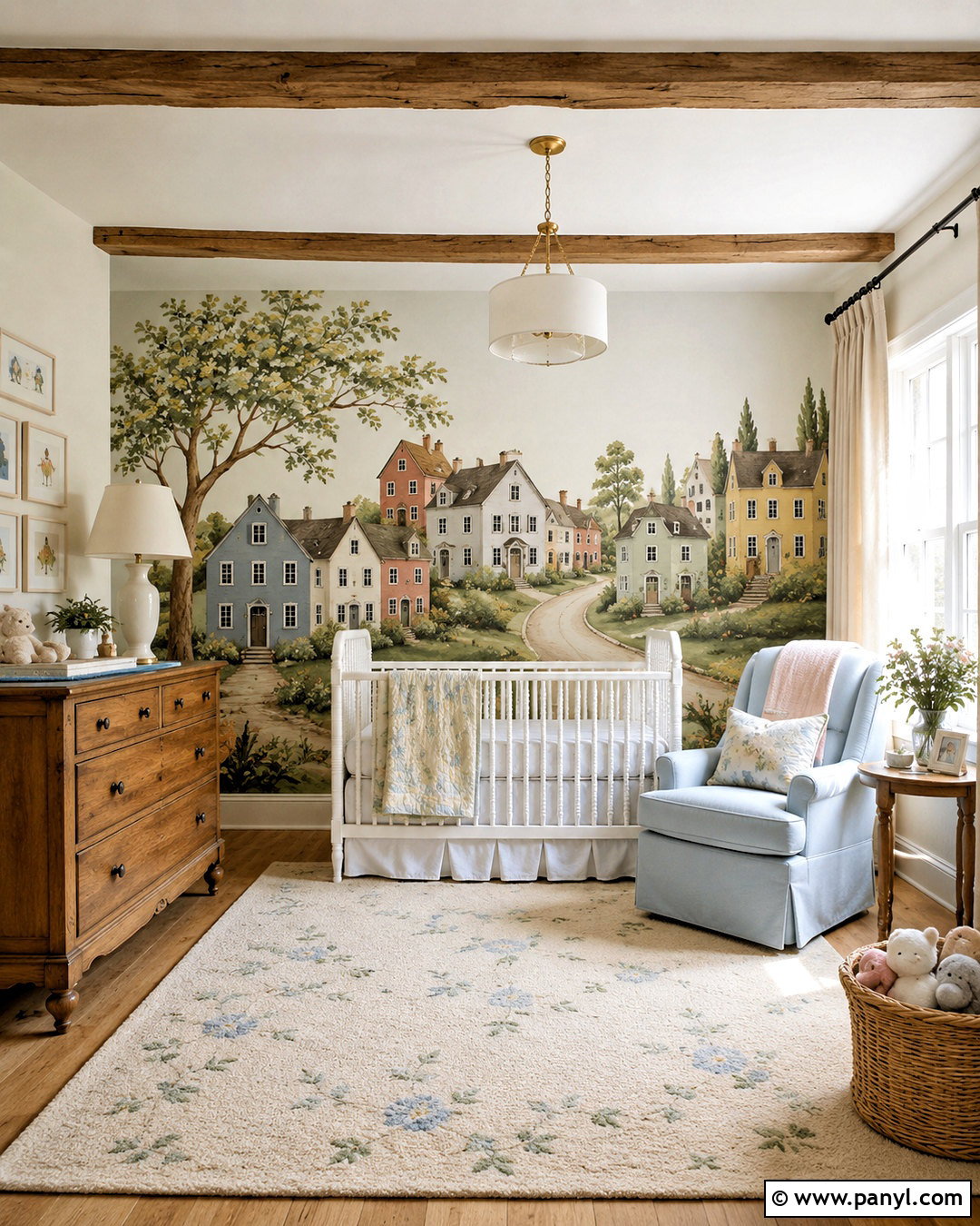 Storybook Village Nursery Wall - 20 nursery wall painting ideas