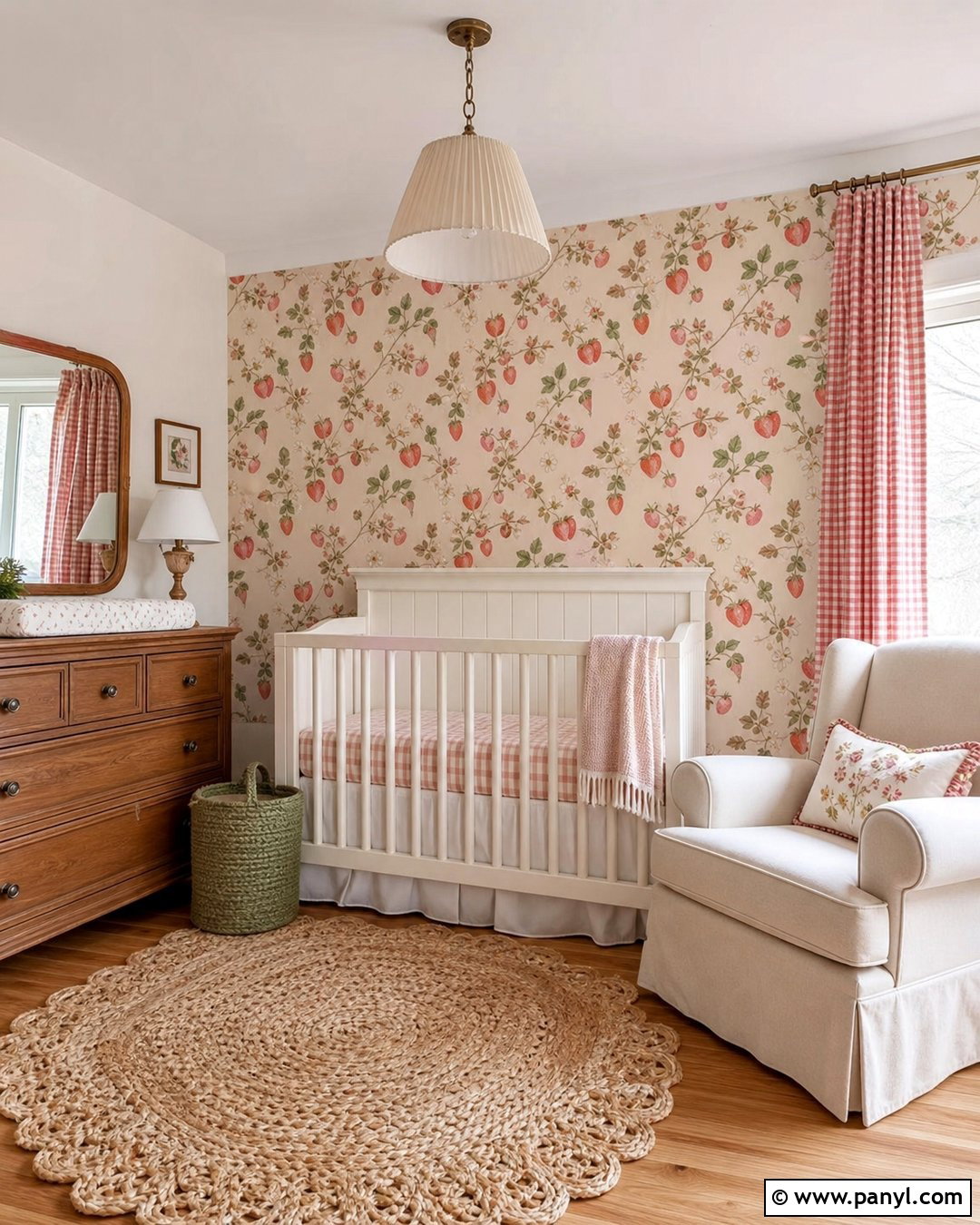 Strawberry Accent Wall - 25 Baby Girl Accent Wall Ideas