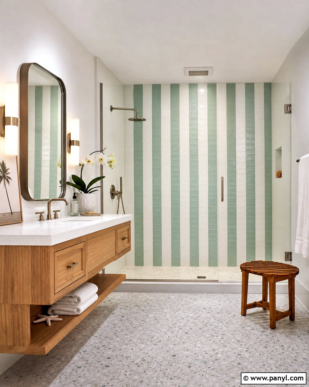 Striped Bathroom Tile Shower Wall - 20 striped bathroom walls
