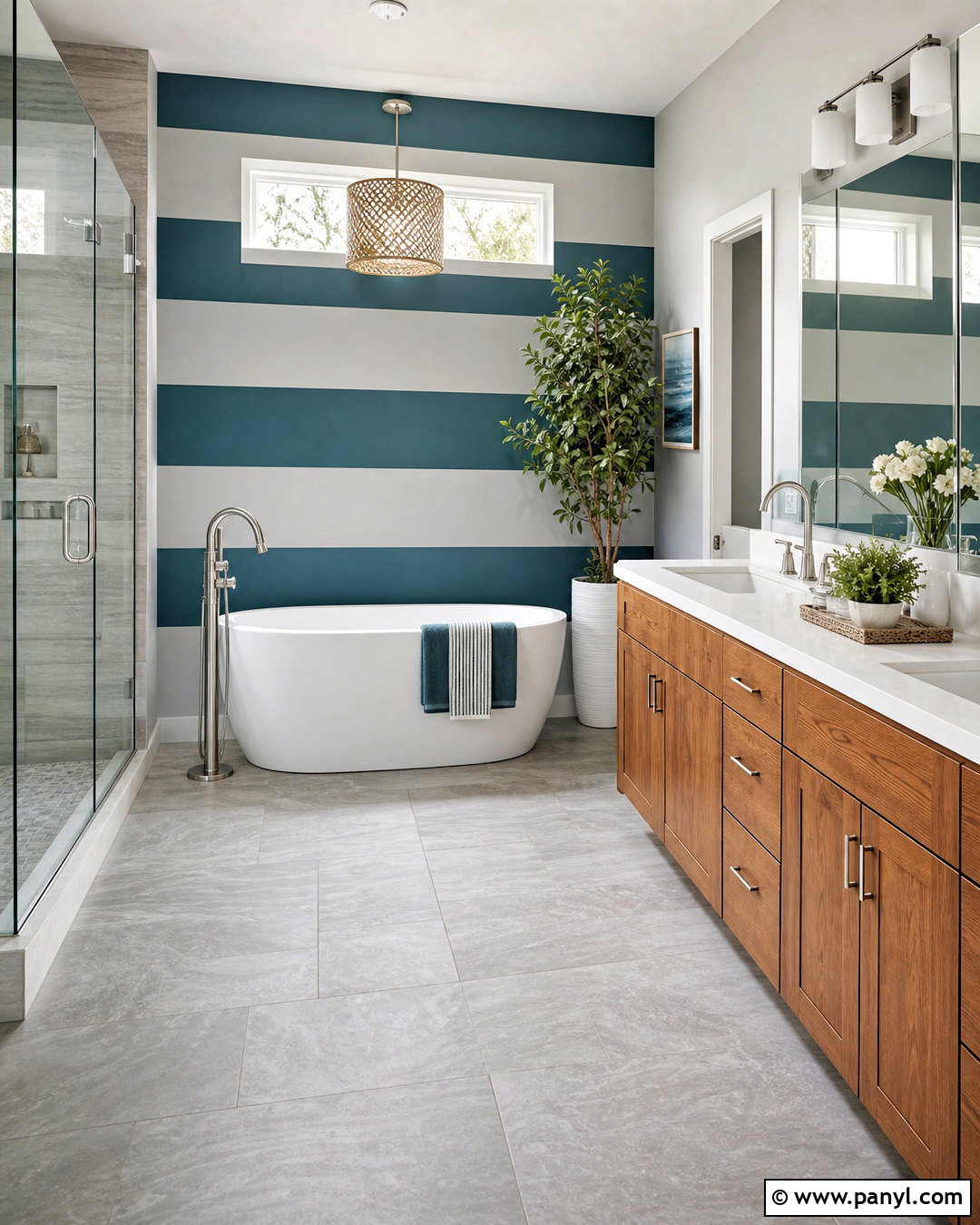 20 Striped Bathroom Walls for a Fresh, Polished Makeover