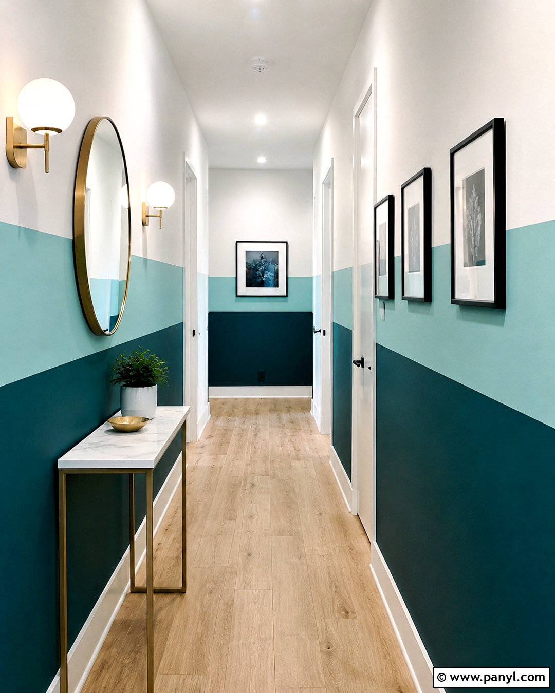 Striped Colour Blocking Hallway - 20 colour blocking interior ideas