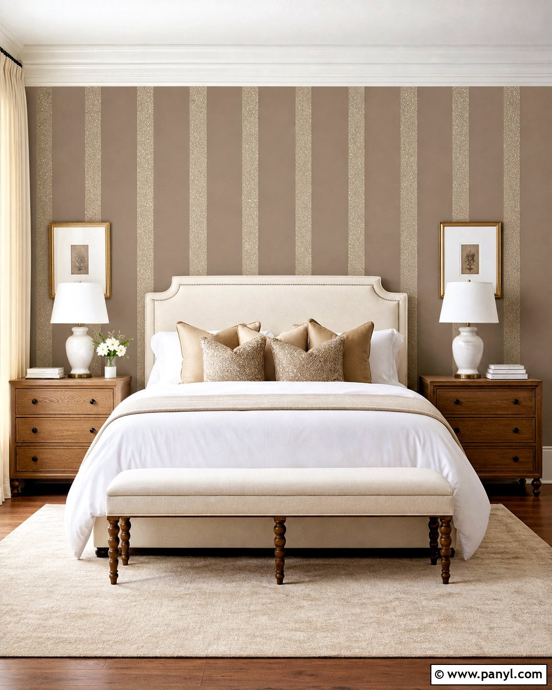 Striped Glitter Accent Wall Bedroom - 20 glitter accent wall ideas