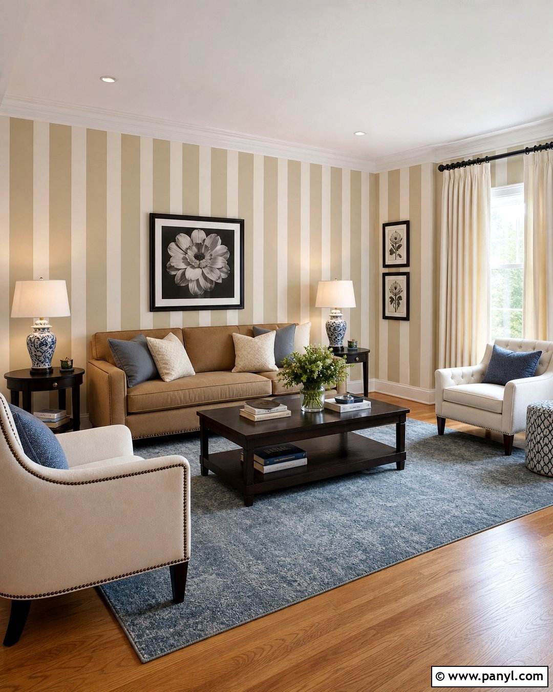 Striped Living Room Walls - 30 Paint Ideas For Walls Living Room Ideas