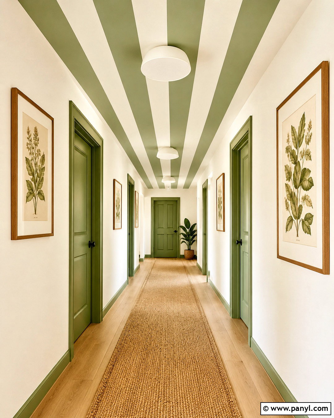 Striped Painted Hallway Ceiling - 20 painted ceiling hallway ideas