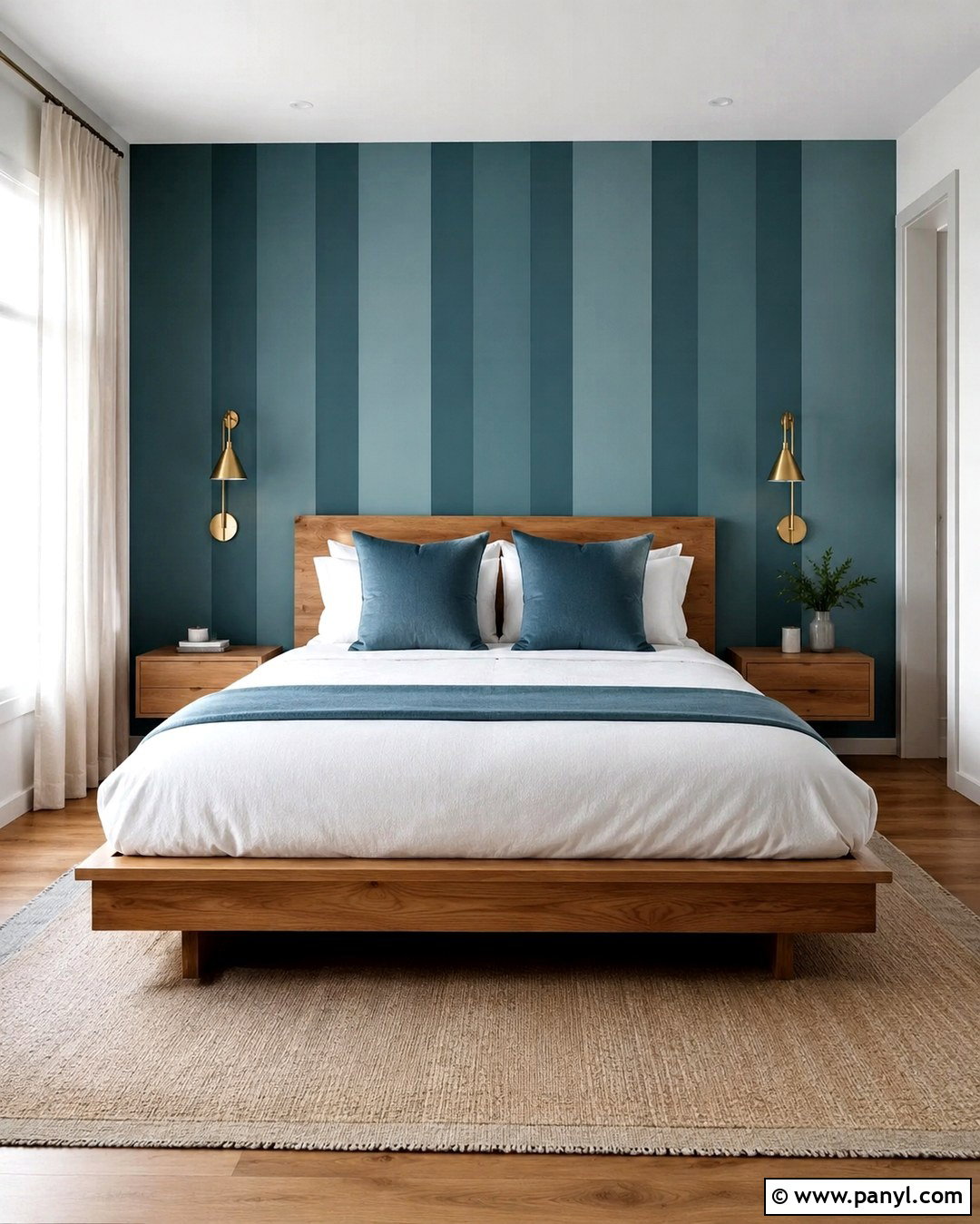 Striped Painted Headboard Wall - 20 Stripe On Wall Ideas