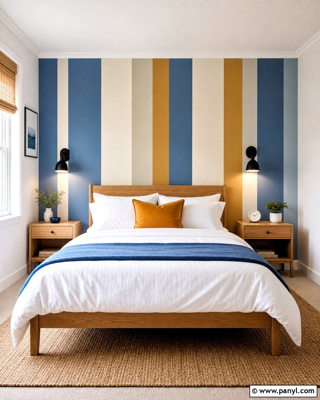 Striped Wall Headboard - 20 diy striped wall ideas