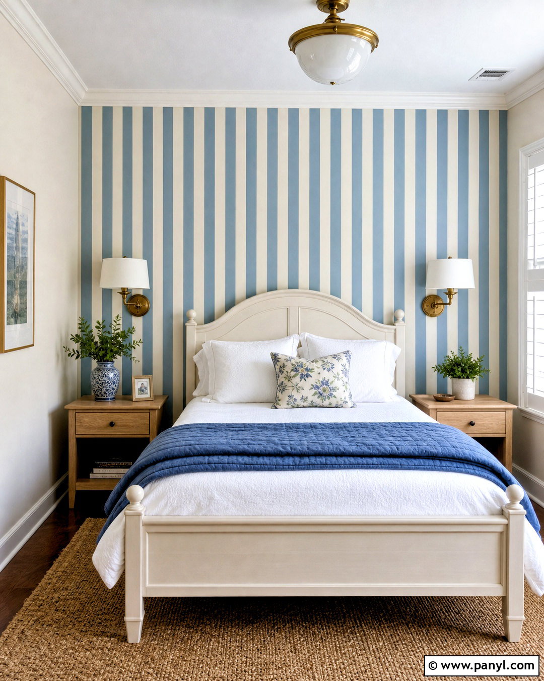 Striped Wallpaper Accent Wall - 20 small accent wall ideas