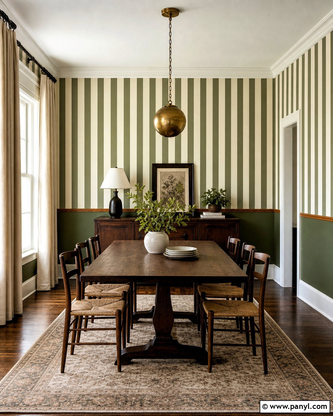Stripes Above A Half-Painted Wall - 20 stripe paint ideas for walls