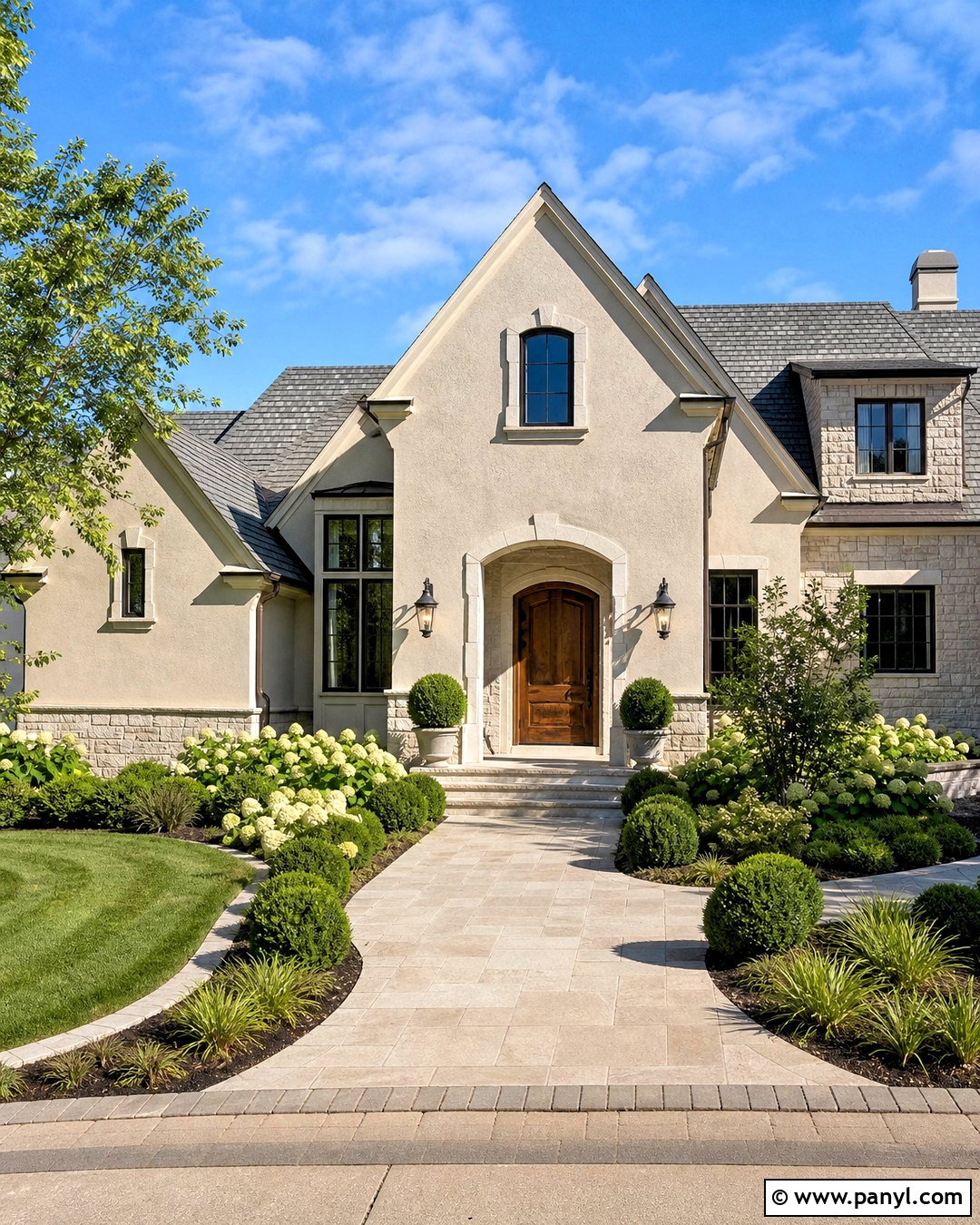 Stucco Wall With Stone Accents - 20 stucco walls