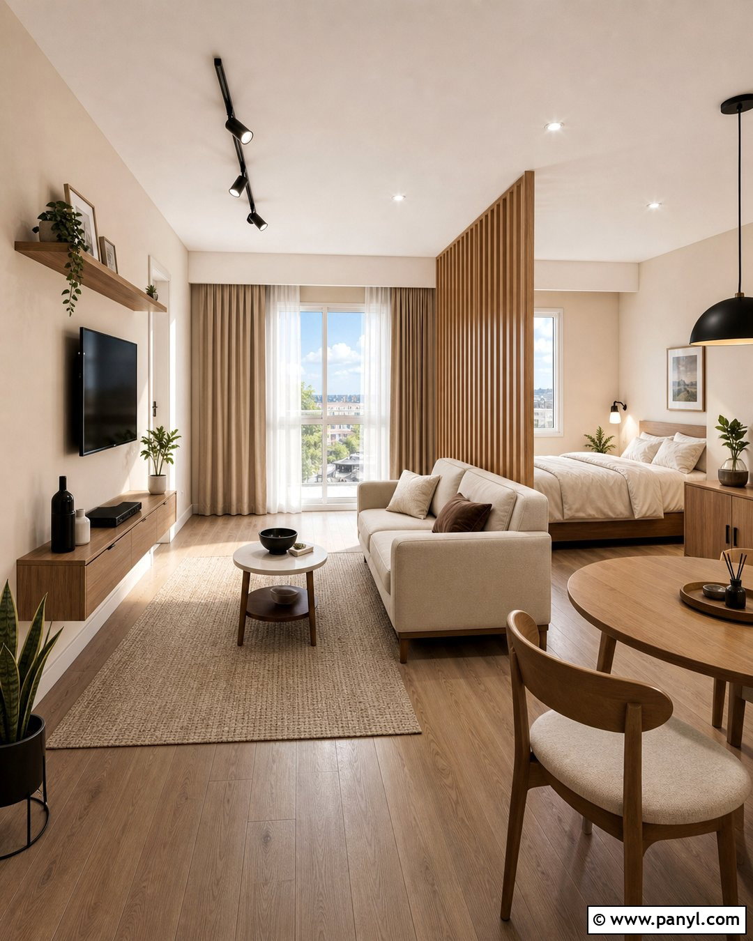 Studio Apartment With Vanilla Latte Walls - 50 Vanilla Latte Color Wall Ideas