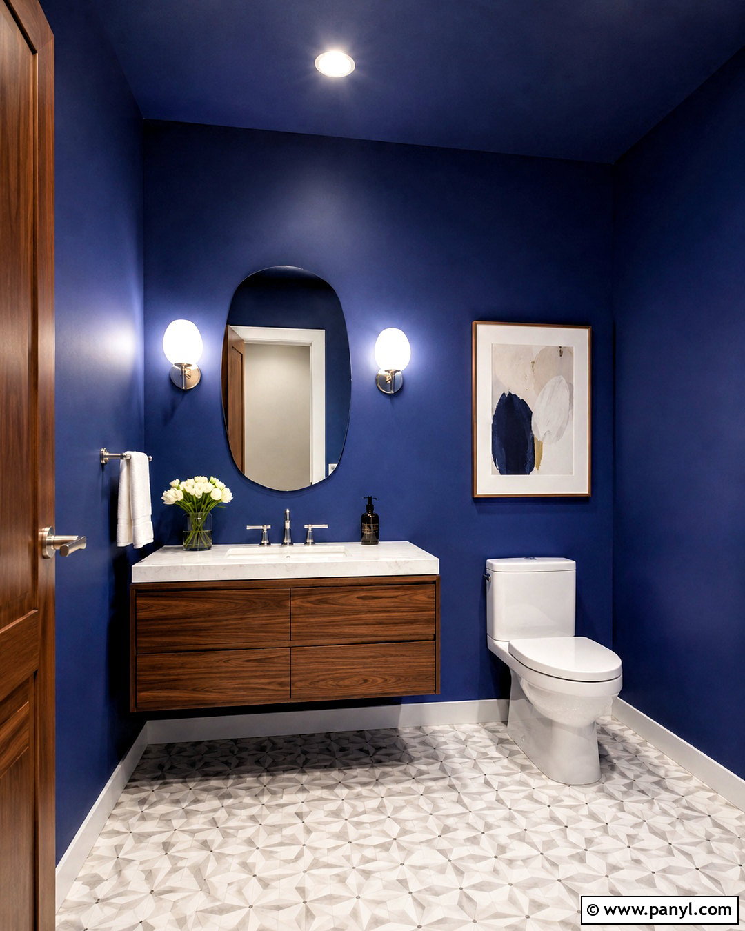 Stunning Powder Room - 20 deep blue paint colors